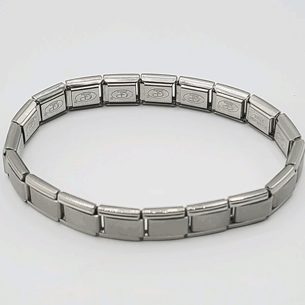 GP Italian Matte Silver Charm Link Bracelet